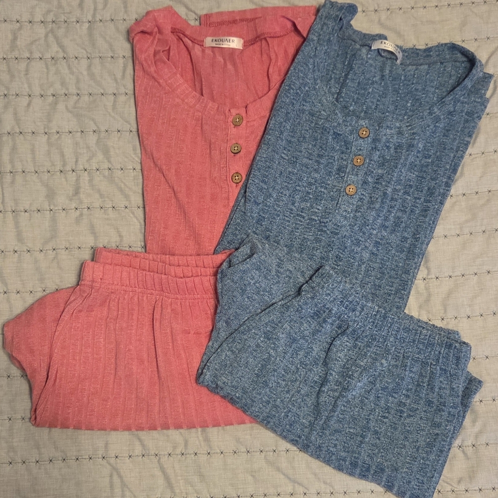 Loungewear Set in Blue and Pink